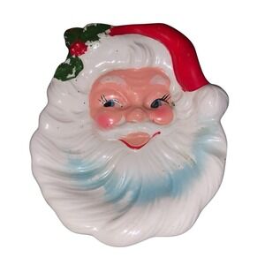 Vintage Santa Rosy Cheeks Candy Dish 1950s
